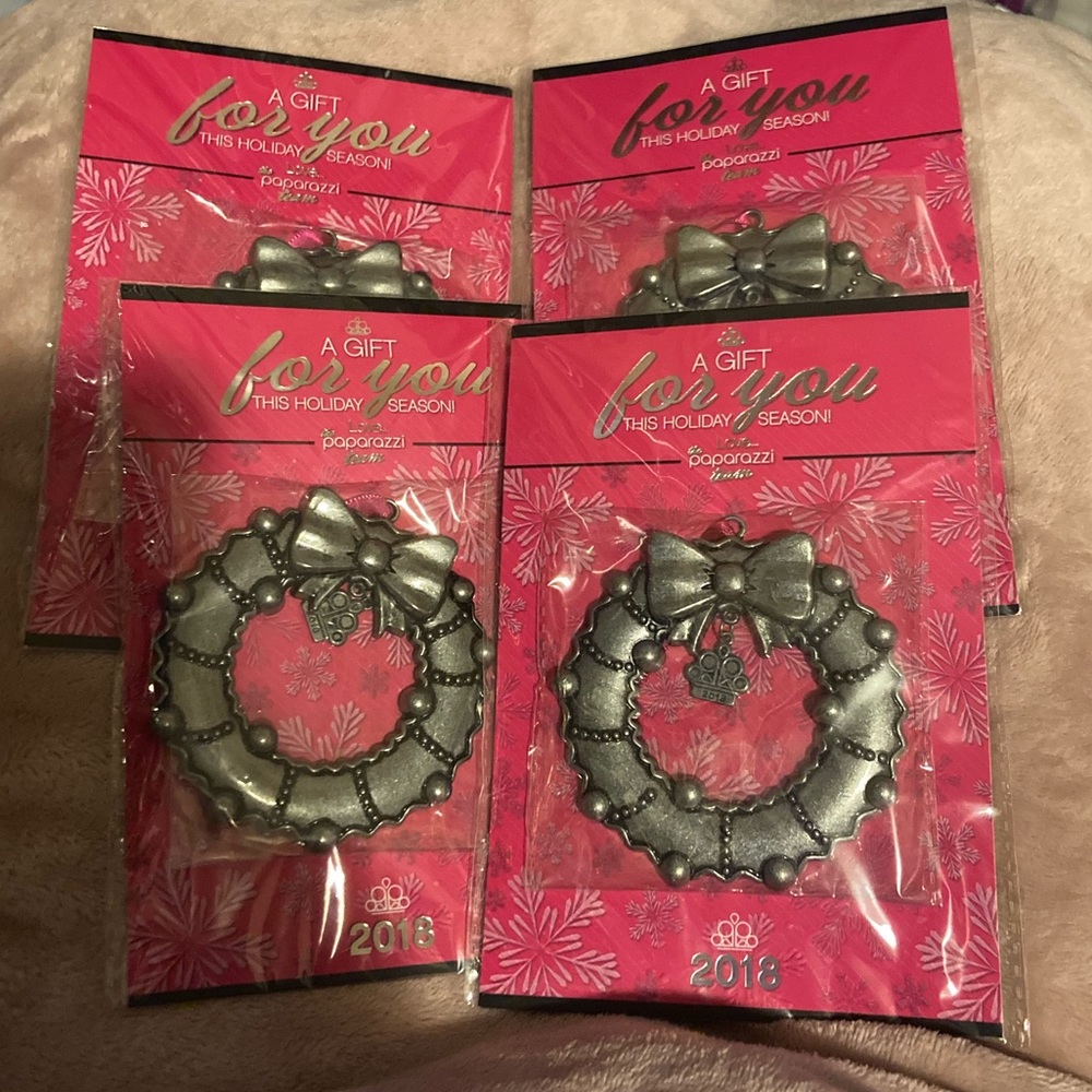 3-13 paparazzi jewelry Christmas ornaments lot x4 pieces set 2018 pewter